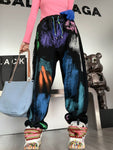 "Graffiti" Baggy Sweat Pants (Cuffed)